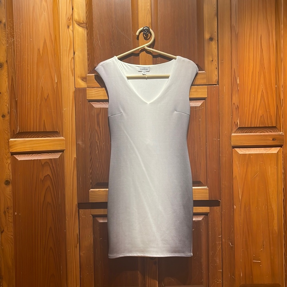 Bebe grey and white small body con dress
